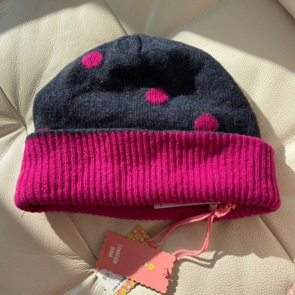 NWT Reversible Beanie in Blue and Magenta (wool & alpaca blend) - Picture 1 of 7